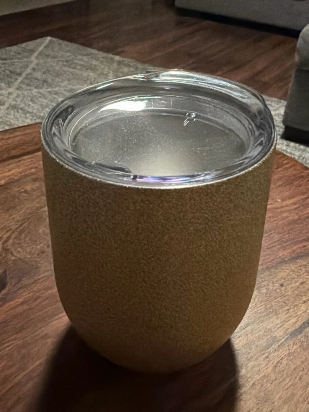 Textured Gold Insulated Tumbler with Clear Lid